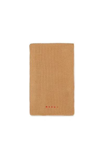 Marni Scarf With Logo In Beige
