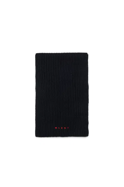 Marni Scarf With Logo In Black