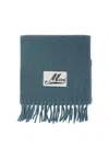 Marni Light Blue Brushed Alpaca Scarf In Blue