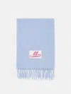 Marni Light Blue Alpaca Blend Scarf With Fringed Ends In Blue