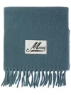 Marni Scarf With Logo Patch Scarves Light Blue In Blue