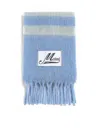 Marni Blue Striped Alpaca-mohair Scarf In Lake