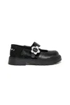 Marni Flower-buckle Calfskin Ballerinas In Black