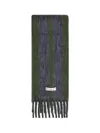 Marni Grey Mohair Blend Scarf With Fringes In Green