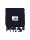 Marni Midnight Blue Alpaca Blend Scarf In Blublack