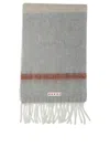 Marni Striped Alpaca Scarf In Gray