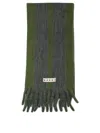 Marni Fringed Ends Striped Pattern Scarves In Gray