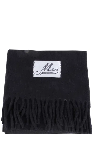 Marni Fringed-trims Scarf In Black