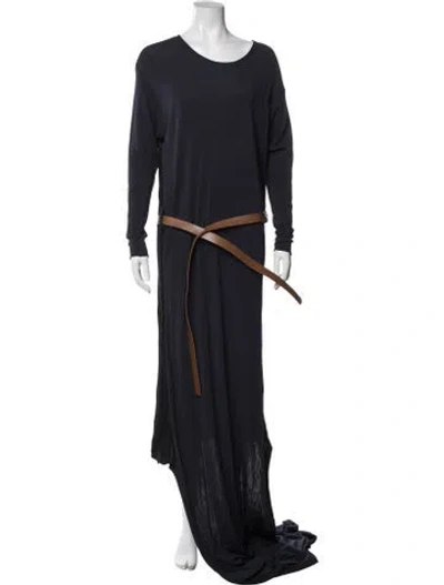 Pre-owned Marni Scoop Neck Long Dress In Blue