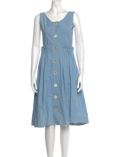 Pre-owned Marni Scoop Neck Midi Length Dress In Blue