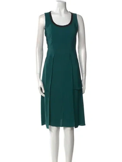 Pre-owned Marni Scoop Neck Midi Length Dress In Green