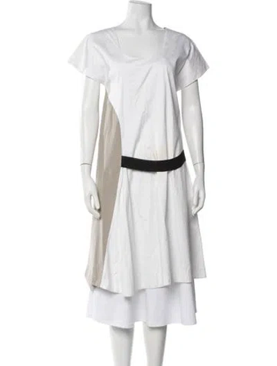 Pre-owned Marni Scoop Neck Midi Length Dress In Neutrals