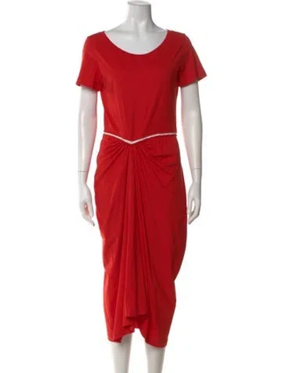 Pre-owned Marni Scoop Neck Midi Length Dress In Red