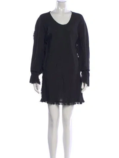 Pre-owned Marni Scoop Neck Mini Dress In Black