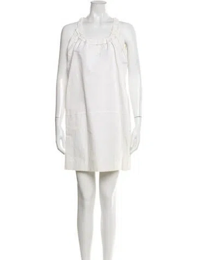 Pre-owned Marni Scoop Neck Mini Dress In Neutral