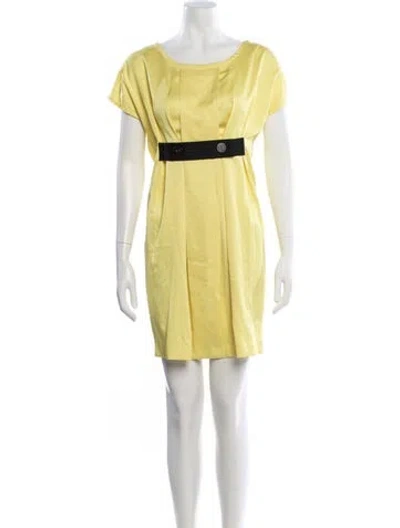 Pre-owned Marni Scoop Neck Mini Dress In Yellow