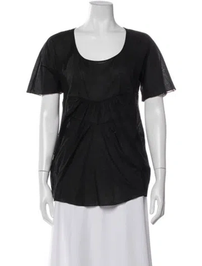 Pre-owned Marni Scoop Neck Short Sleeve Top In Black