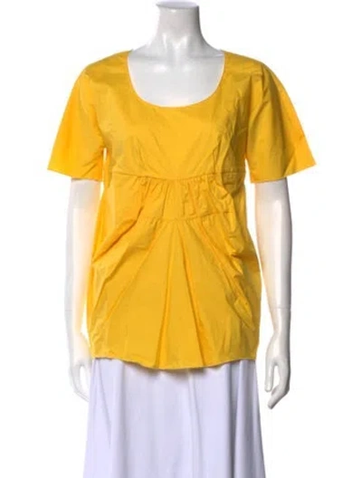Pre-owned Marni Scoop Neck Short Sleeve T-shirt In Yellow