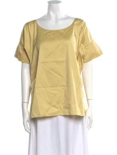 Pre-owned Marni Scoop Neck Short Sleeve T-shirt In Yellow