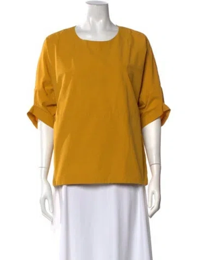 Pre-owned Marni Scoop Neck Short Sleeve T-shirt In Yellow