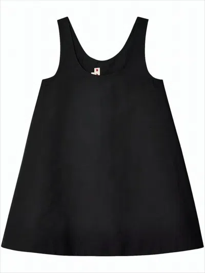 Marni Scoop Neck Sleeveless Black Mini Dress
