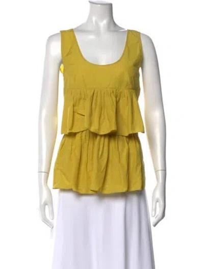 Pre-owned Marni Scoop Neck Sleeveless Top In Yellow