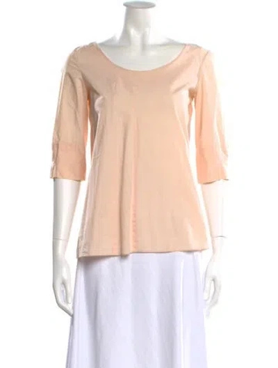 Pre-owned Marni Scoop Neck Three-quarter Sleeve Blouse In Orange