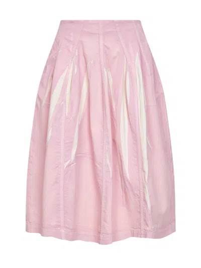 Marni Screen-printed Flared Skirt In Pink