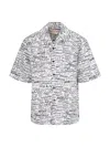 Marni Printed Collar Pocket Short Sleeve Shirt In Lily White