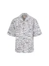 Marni Printed Collar Pocket Short Sleeve Shirt In White