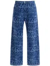 Marni Scribble Motif Wide-leg Trousers In Blue