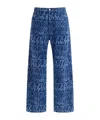 Marni Scribble Motif Wide-leg Trousers In Blue