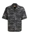Marni Scribble-print Short-sleeve Cotton Shirt In Black