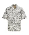 Shop Marni White Poplin Bowling Shirt With  Scribble Motif