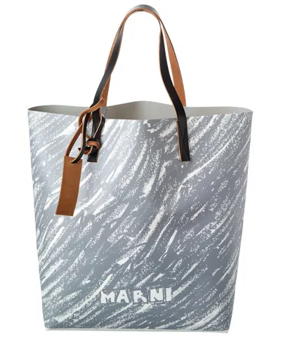 Marni Scribble Tote In Purple