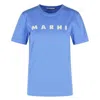 Marni Scribbled Logo Jersey T-shirt In Blue