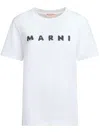 Marni Textured Logo T-shirt With Relaxed Fit In White
