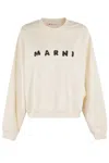 Marni Scribbled Logo Oversized Sweatshirt With Ribbed Trims