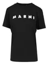 Marni Crew Neck Short Sleeves Top In Black