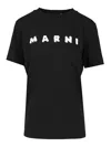 Marni Crew Neck Short Sleeves Top In Black