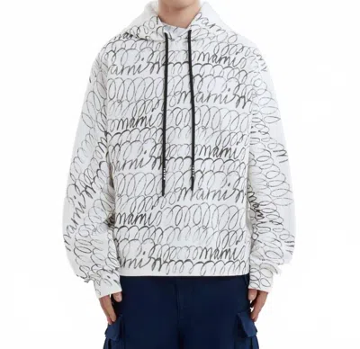 Marni Scribbled Organic Cotton Motif Hoodie In Natural White