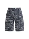 Marni Pattern Poplin Drawstring Shorts In Black