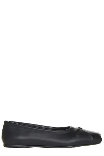 Marni Leather Ballerina Shoes In Black