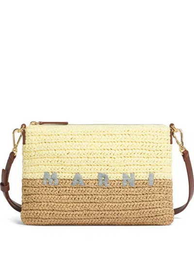 Marni Seaside Colour-block Pouch In Yellow