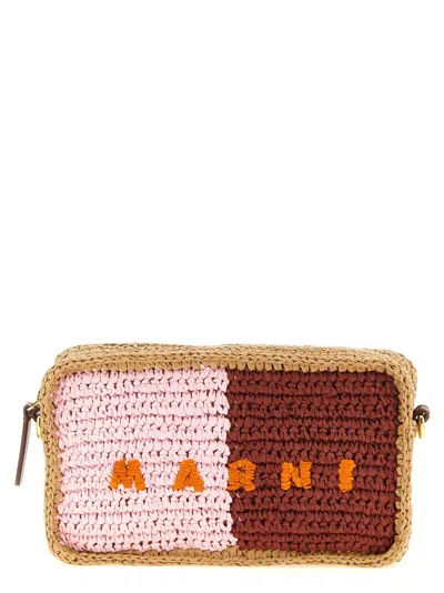 Marni Seaside Crossbody Bags Multicolor In Brown