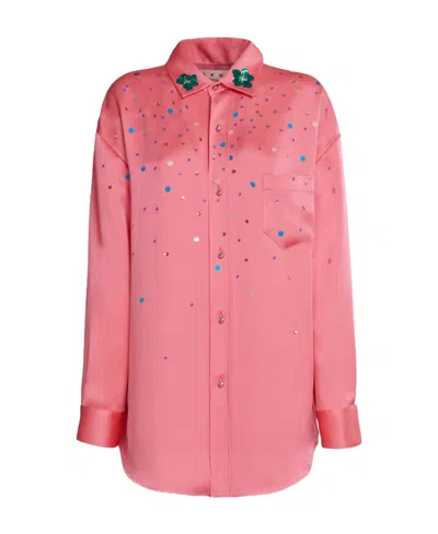 Marni Sequin-embellished Oversized Shirt In Pink