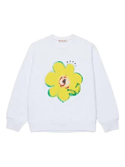 Marni Kids' Sequin Flower Sweatshirt In Animal Print