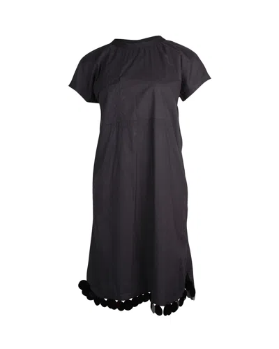 Marni Sequin Hem Midi Dress In Black Cotton