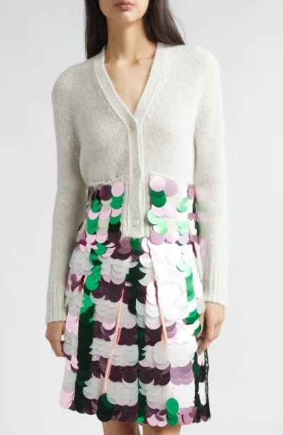 Marni Sequin Logo Cardigan In Multi