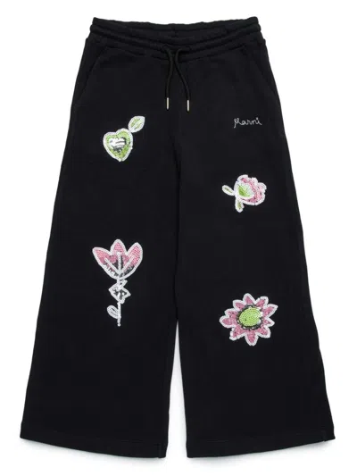 Marni Kids' Sequinned Trousers In Black